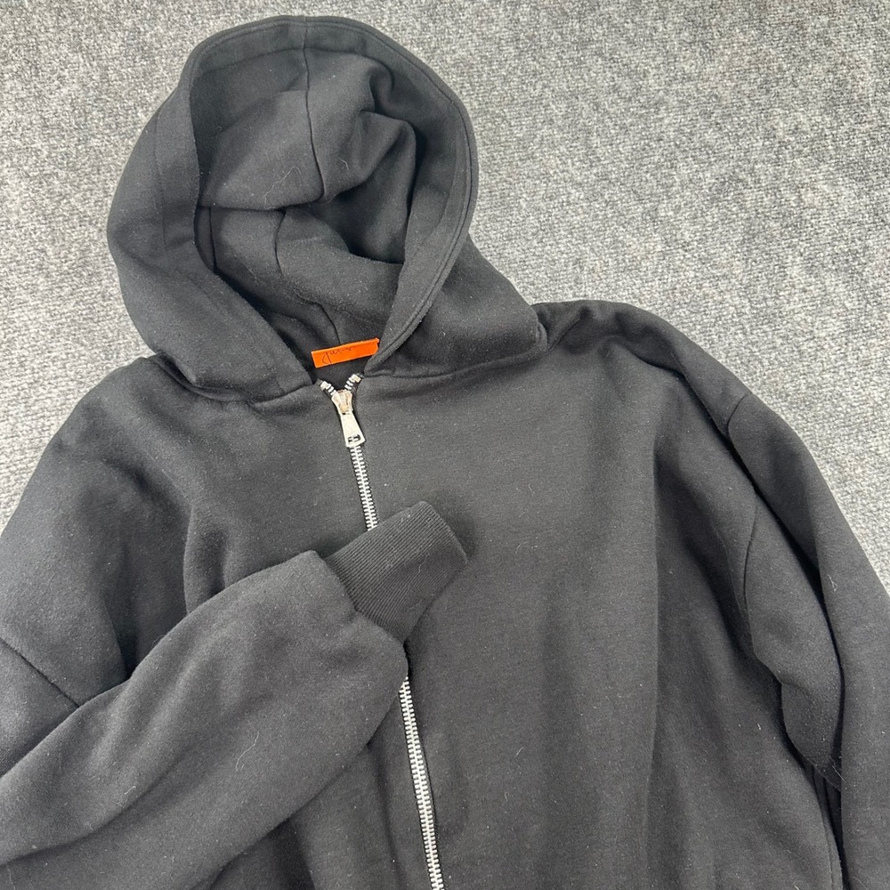 Maison Article Zip Hoodie Medium Black Cropped Boxy Full-Zip Mens